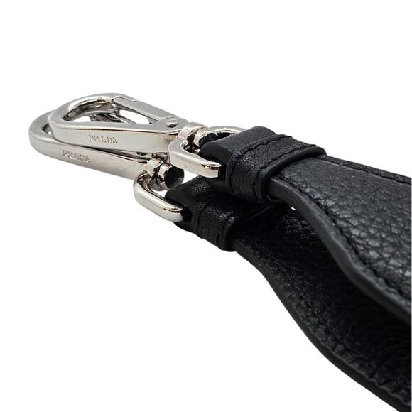 Prada Black and white bag strap with silver-tone hardware and embroidered logo - Picture 5 of 5